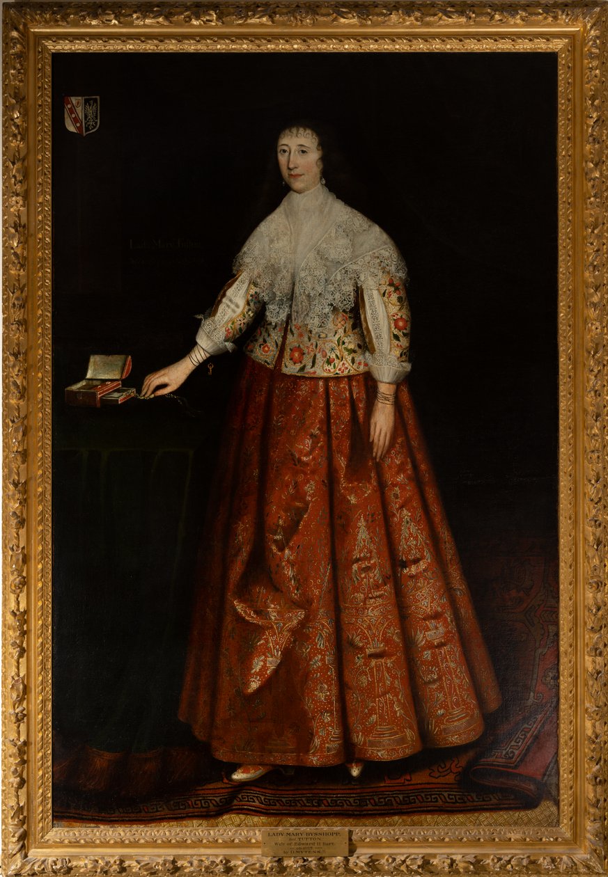 Lady Mary Tufton, datter af den 1. jarl af Thanet, hustru til Sir Edward Sisshopp, 2nd Bt., ca. 1590-1656 (olie på lærred) af Daniel (circle of) Mytens