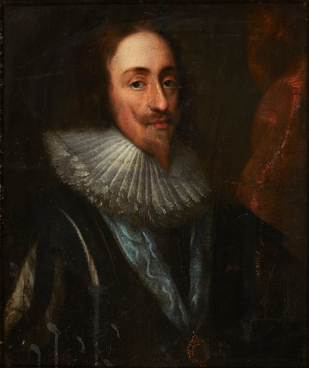Portræt af kong Charles I (olie på lærred) af Daniel (circle of) Mytens