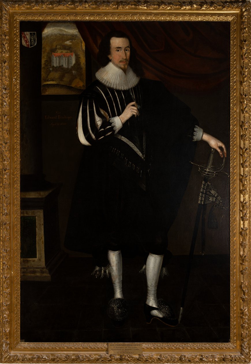 Sir Edward Bisshopp Kt, 2nd Bt. af Parham (1602-1649) af Daniel (circle of) Mytens