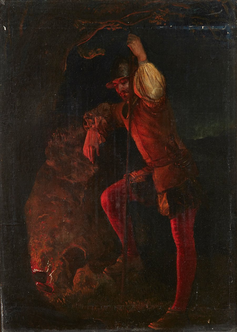 Et øjebliks hvile (olie om bord) af Daniel (follower of) Maclise