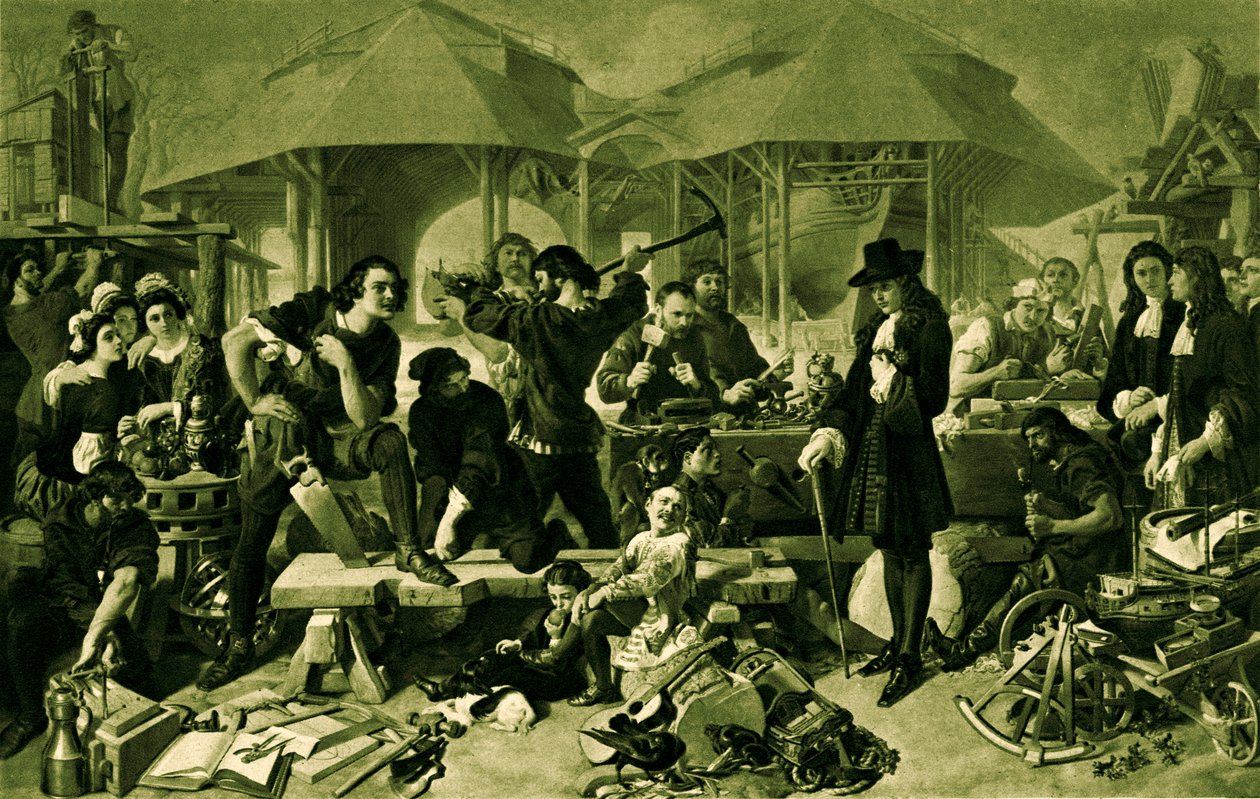 Peter den Store på Deptford Dockyard af Daniel 1806 70 Maclise