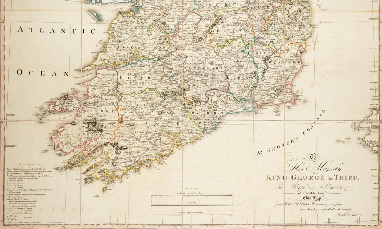 Et nyt kort over det civile og kirkelige Irland af Daniel Augustus Beaufort