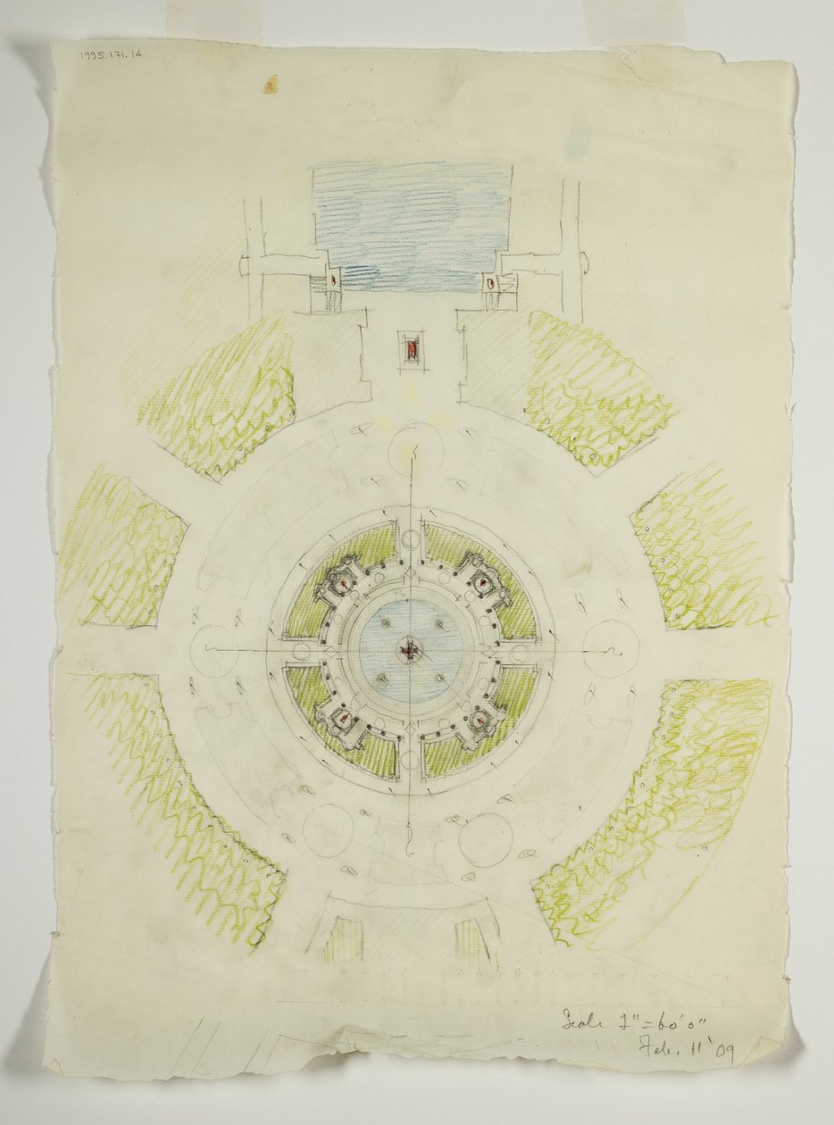 Potomac Round Point, Washington D.C., Circular Pool Plan Skitse, 1909. af Daniel Burnham