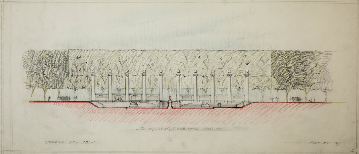 Potomac Round Point, Washington D.C., Sektionsskitse, 1909. af Daniel Burnham