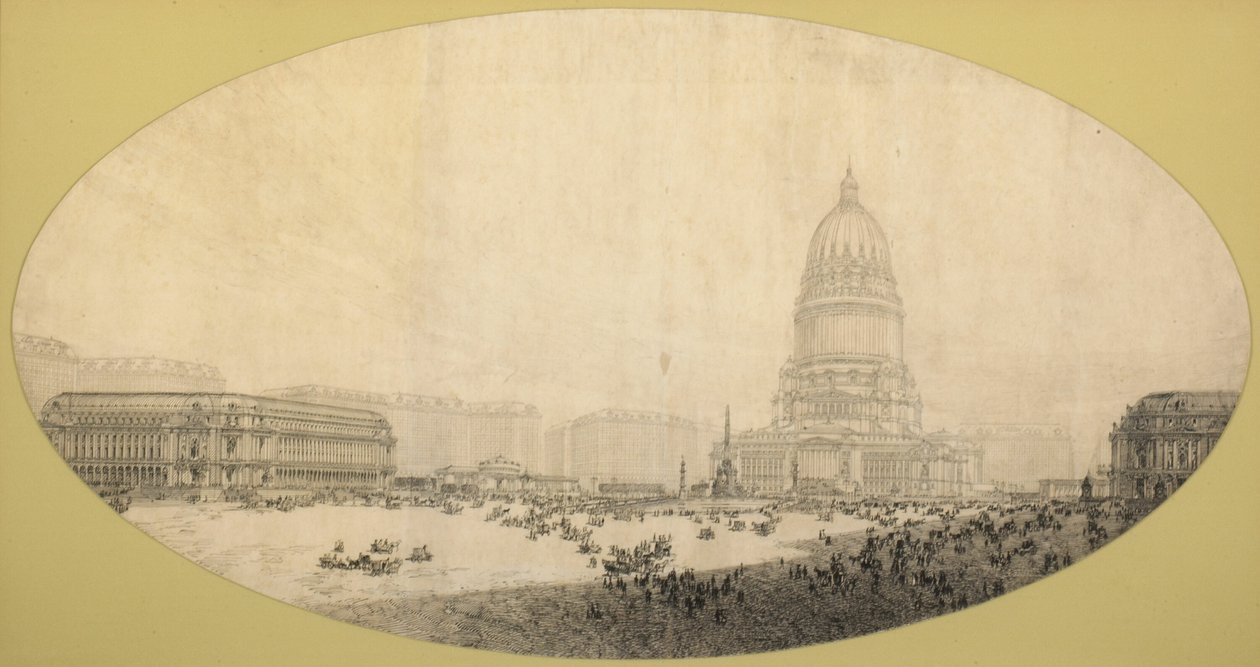 Foreslået Civic Center Square, Plan of Chicago, 1909. af Daniel Burnham