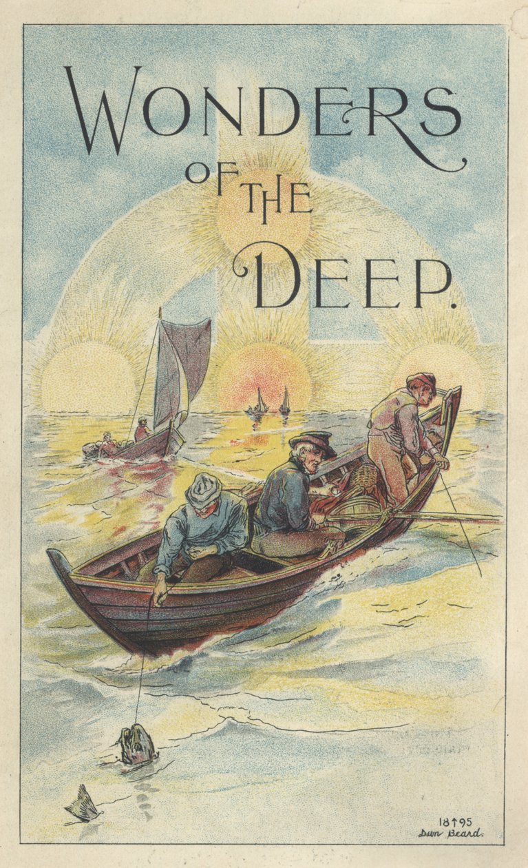 "Wonders of the Deep", reklame for Scotts emulsion af torskeleverolie med hypofosfit, 1895 af Daniel Carter Beard
