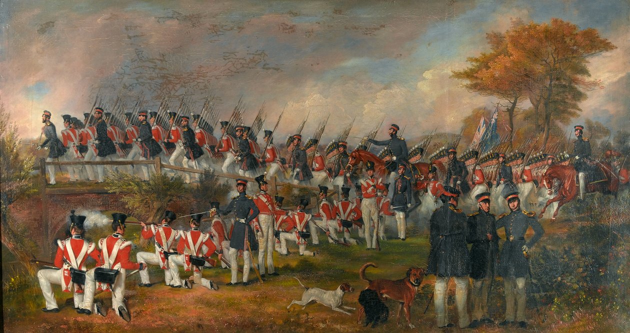 Det 6. (1. Royal Warwickshire) Fodregiment på øvelse, mens de var stationeret i Portsmouth af Daniel Cunliffe