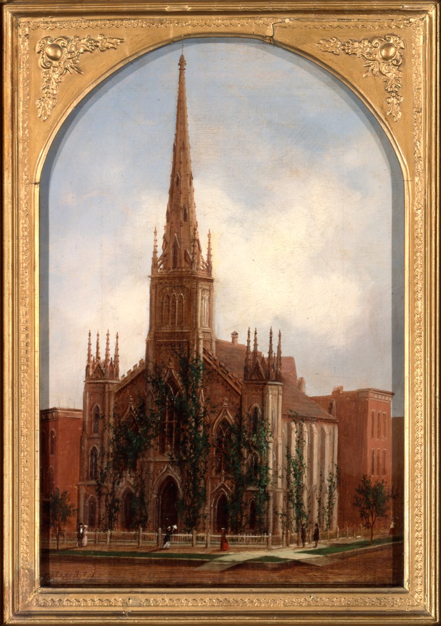 St. Pauls Universalist Church før branden i 1871, c.1872 af Daniel Folger Bigelow