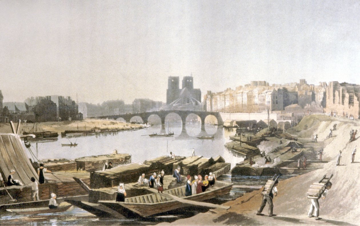 Notre Dame, Ile de la Cite, Ile Saint Louis og Pont de la Tournelle af Daniel Havell