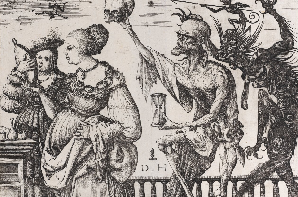 Døden og Djævelen overrasker to kvinder, ca. 1515. af Daniel Hopfer