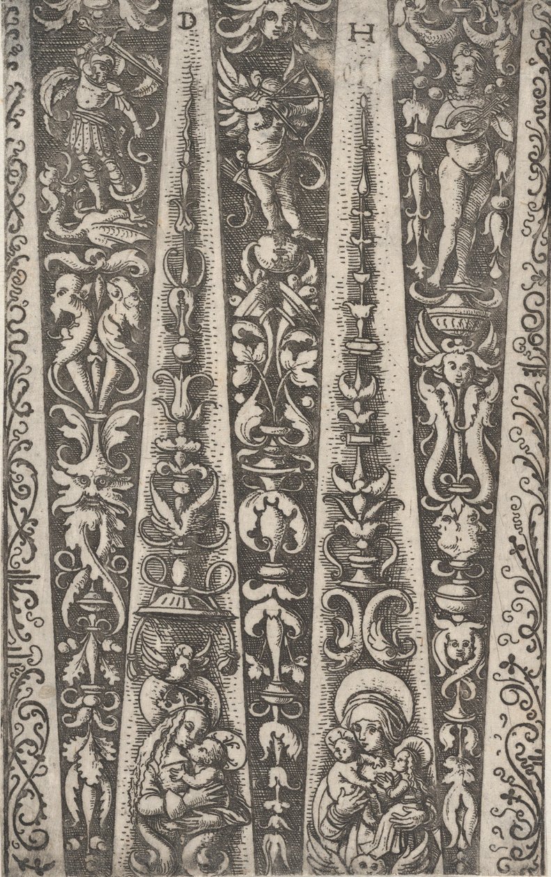 Design til kanalerne i riflet rustning, ca. 1515. af Daniel Hopfer