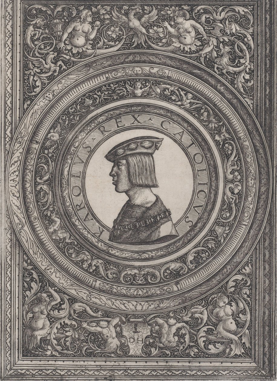 Portræt af kejser Karl V, ca. 1519. af Daniel Hopfer