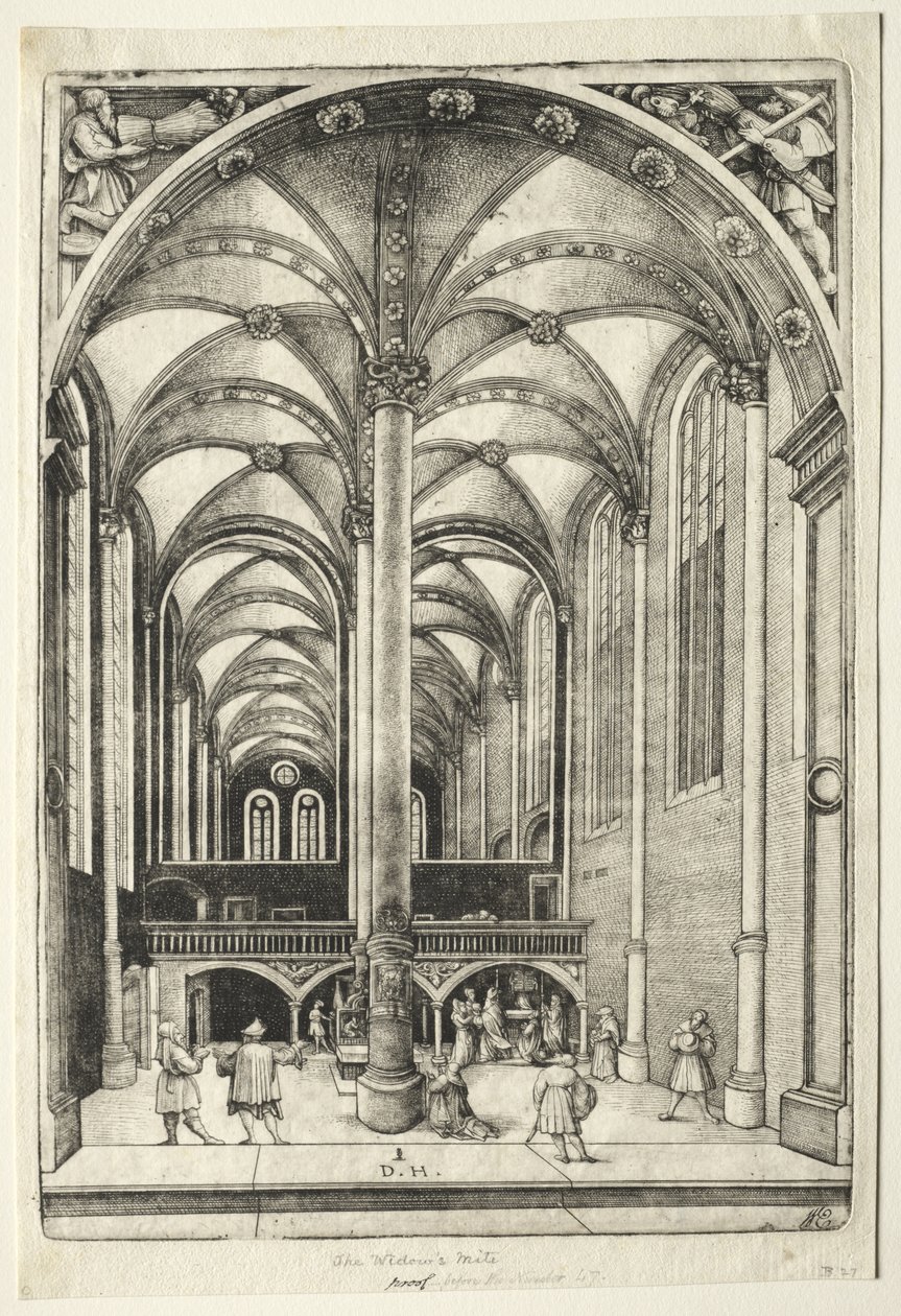 Udsigt i det indre af St. Catherines kirke i Augsburg af Daniel Hopfer