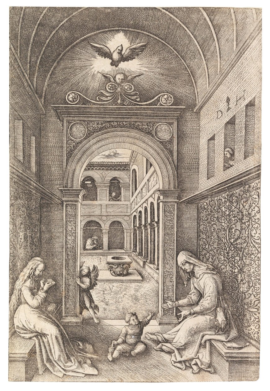 Jomfruen og barnet med Sankt Anne, ca. 1500. af Daniel Hopfer the Elder