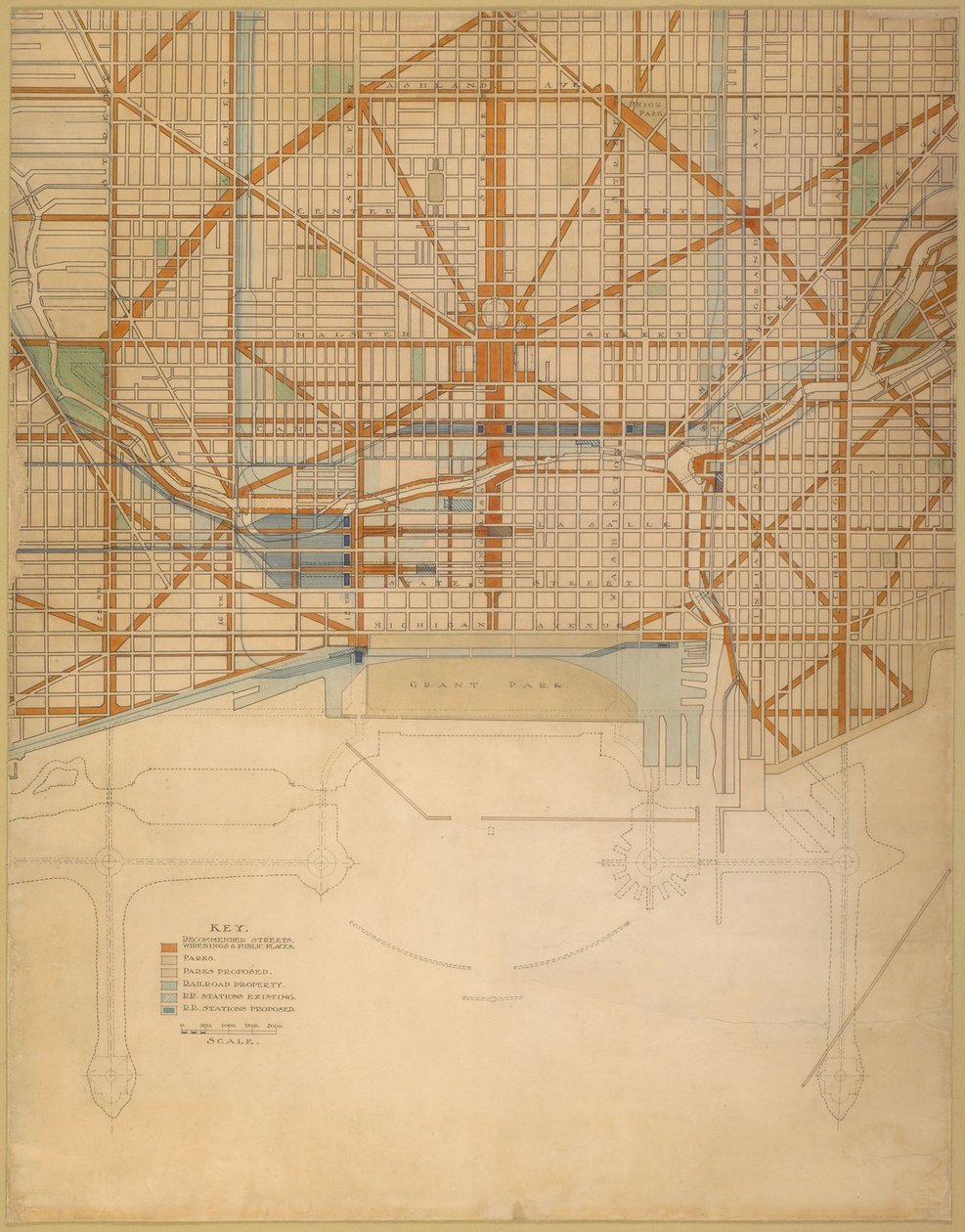 Planche 111 fra The Plan of Chicago af Daniel Hudson Burnham