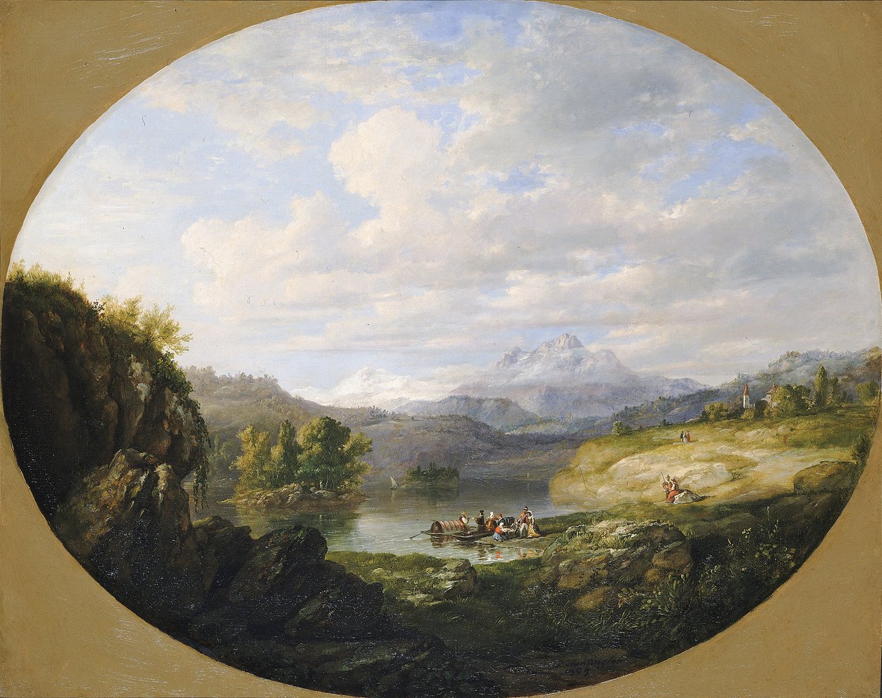 En schweizisk sø, 1849. af Daniel Huntington