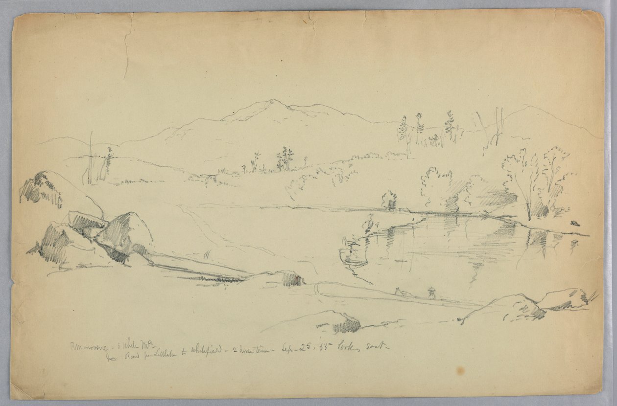 Ammonoosuc River og White Mountains, N.H. af Daniel Huntington