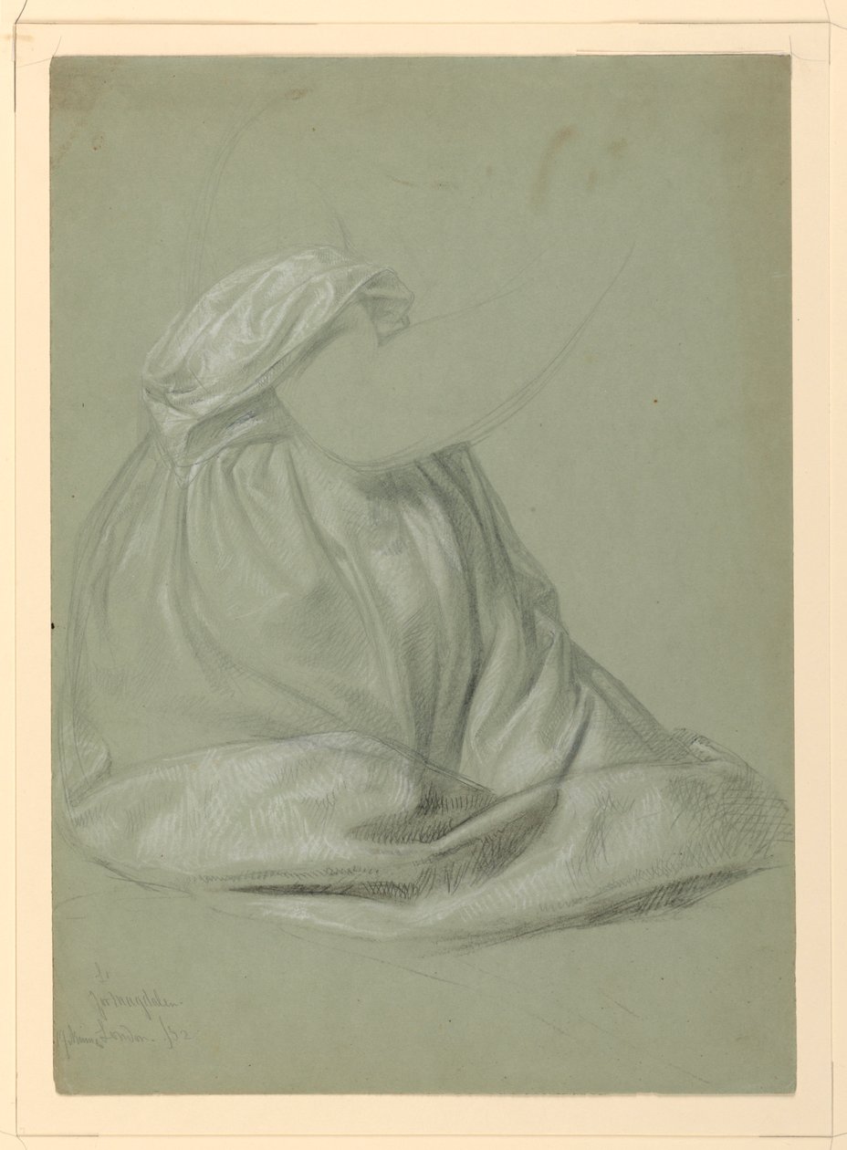 Draperistudie til "A Magdalen" af Daniel Huntington