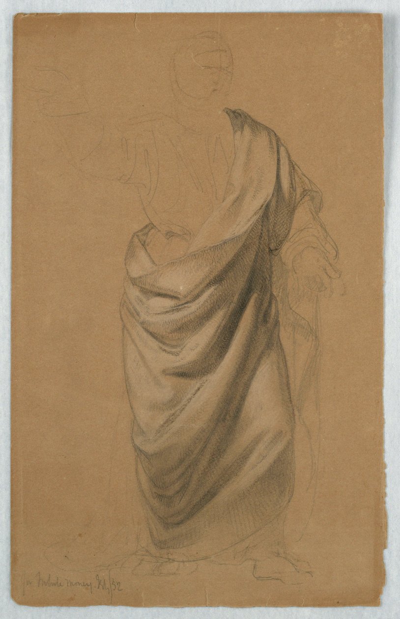 Drapery-undersøgelse for "Tribute Money" af Daniel Huntington