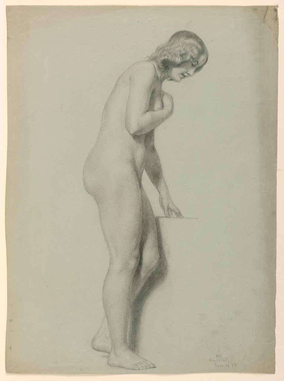 Tegning, kvindelig nøgen, 1858 af Daniel Huntington