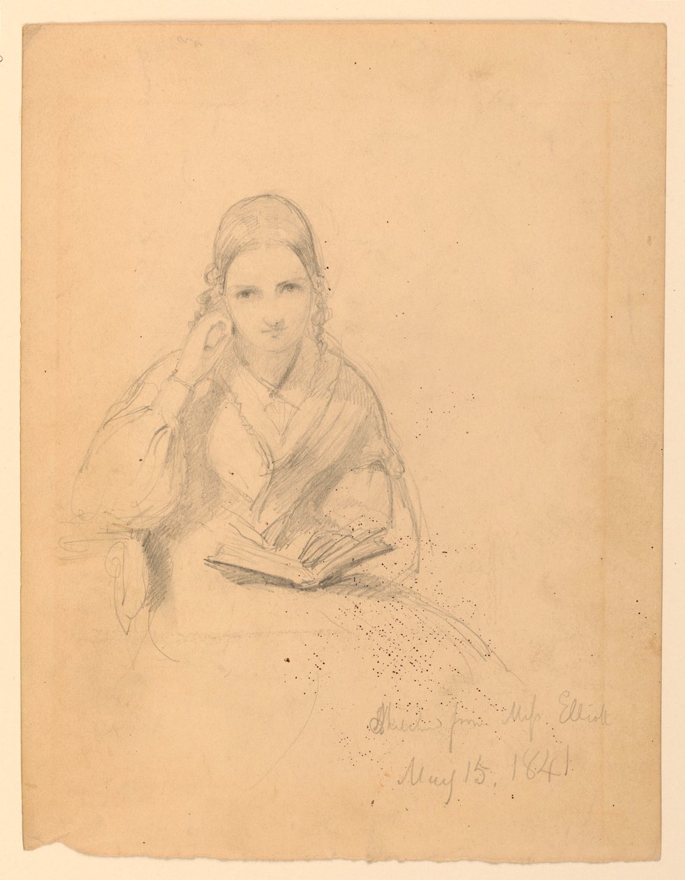 Tegning, frøken Elliot siddende, 15. maj 1841 af Daniel Huntington