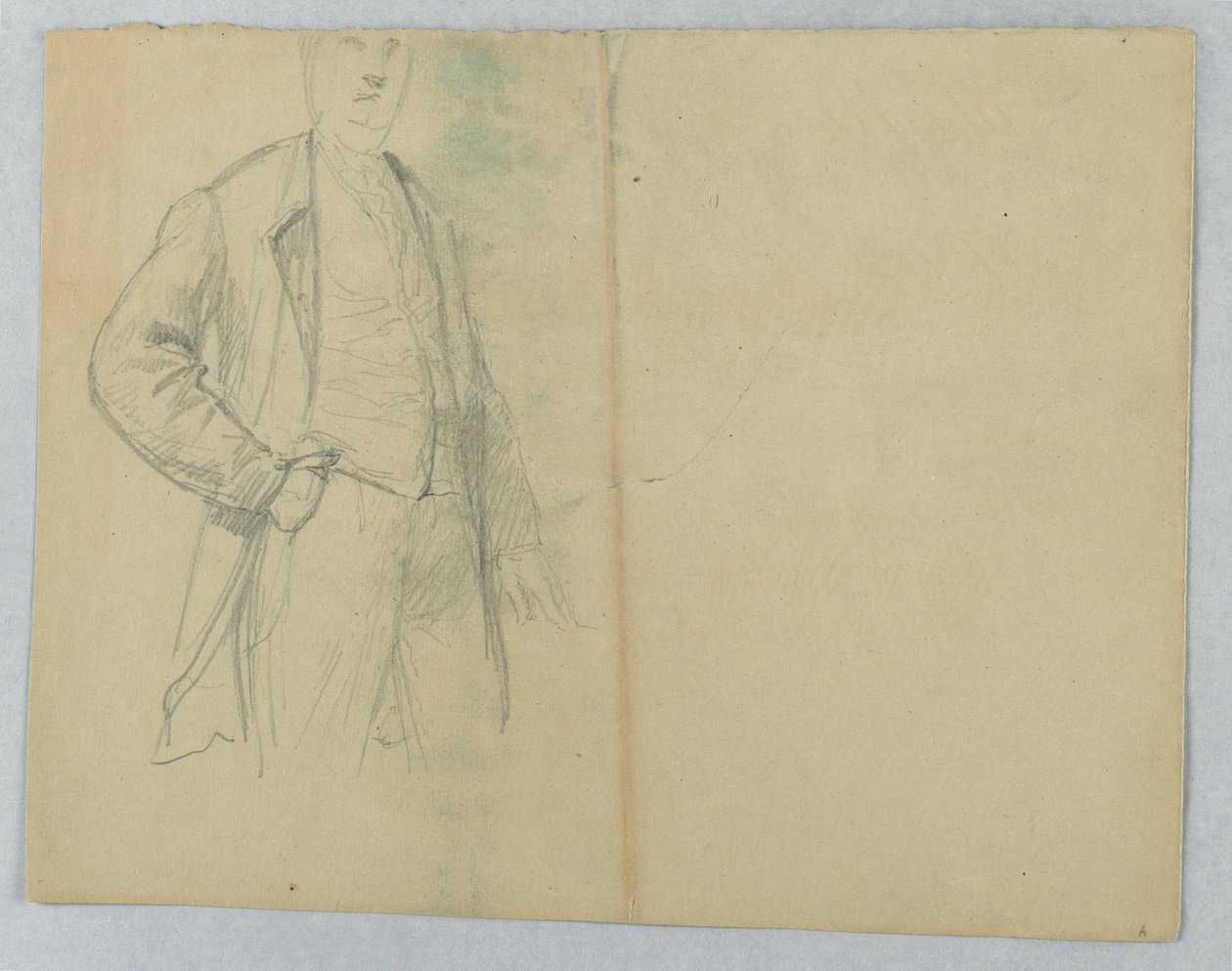 Tegning, Samuel Ward Sr., stående med hånden i lommen, 1880 af Daniel Huntington