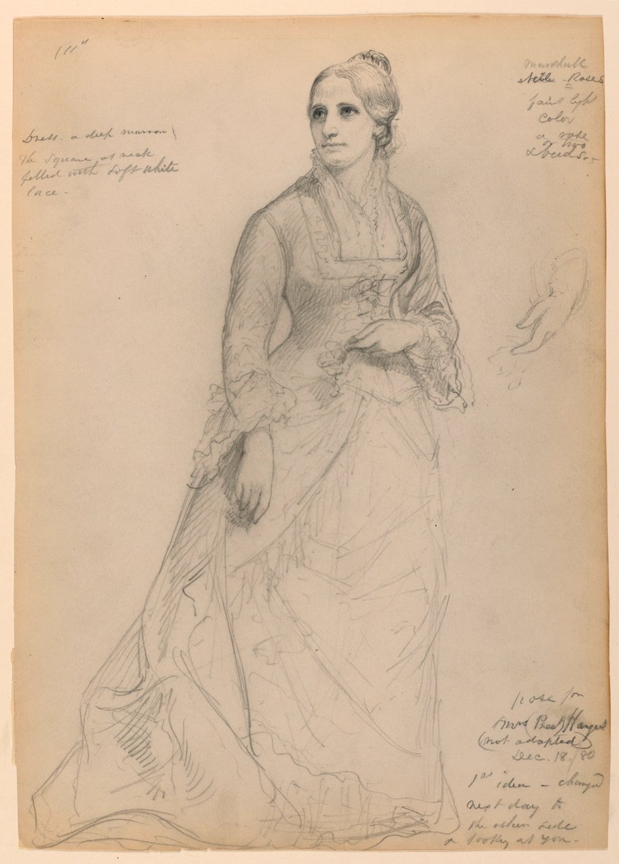 Tegning, fru Rutherford B. Hayes, 18. december 1881 af Daniel Huntington