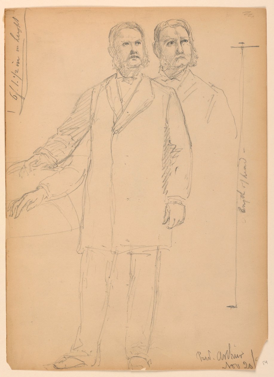 Tegning, præsident Chester A. Arth, 1850 af Daniel Huntington