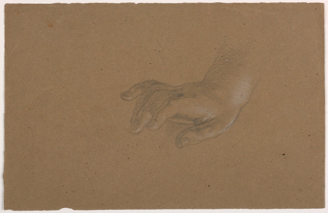Tegning, studie af højre hånd, 1850-60 af Daniel Huntington