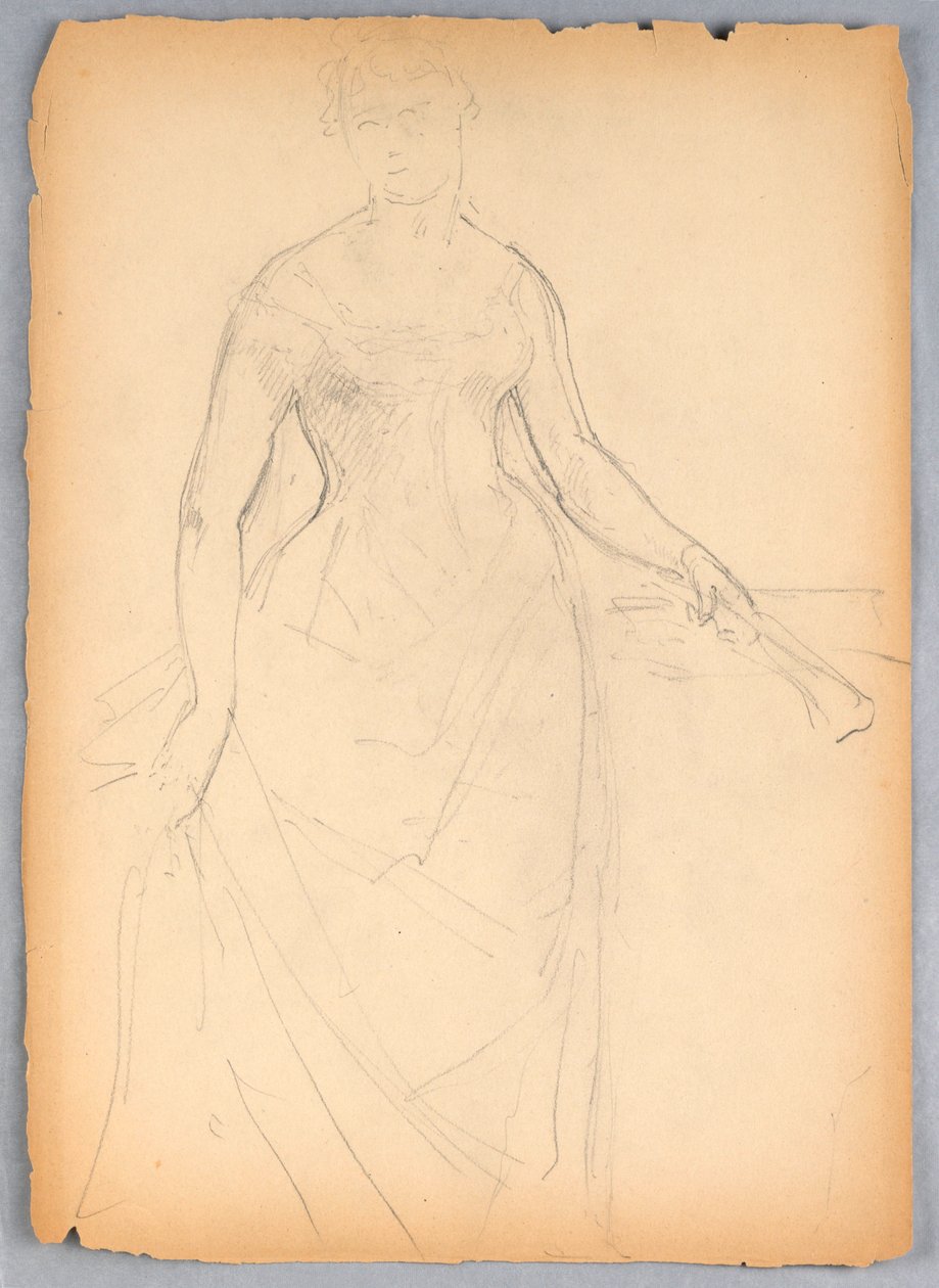 Tegning, Skitse til et portræt af Bella Worsham, 1878 af Daniel Huntington