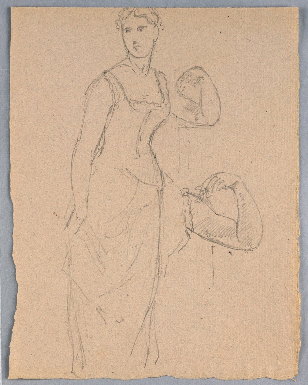 Tegning, Skitse til et portræt af Bella Worsham, 1878 af Daniel Huntington