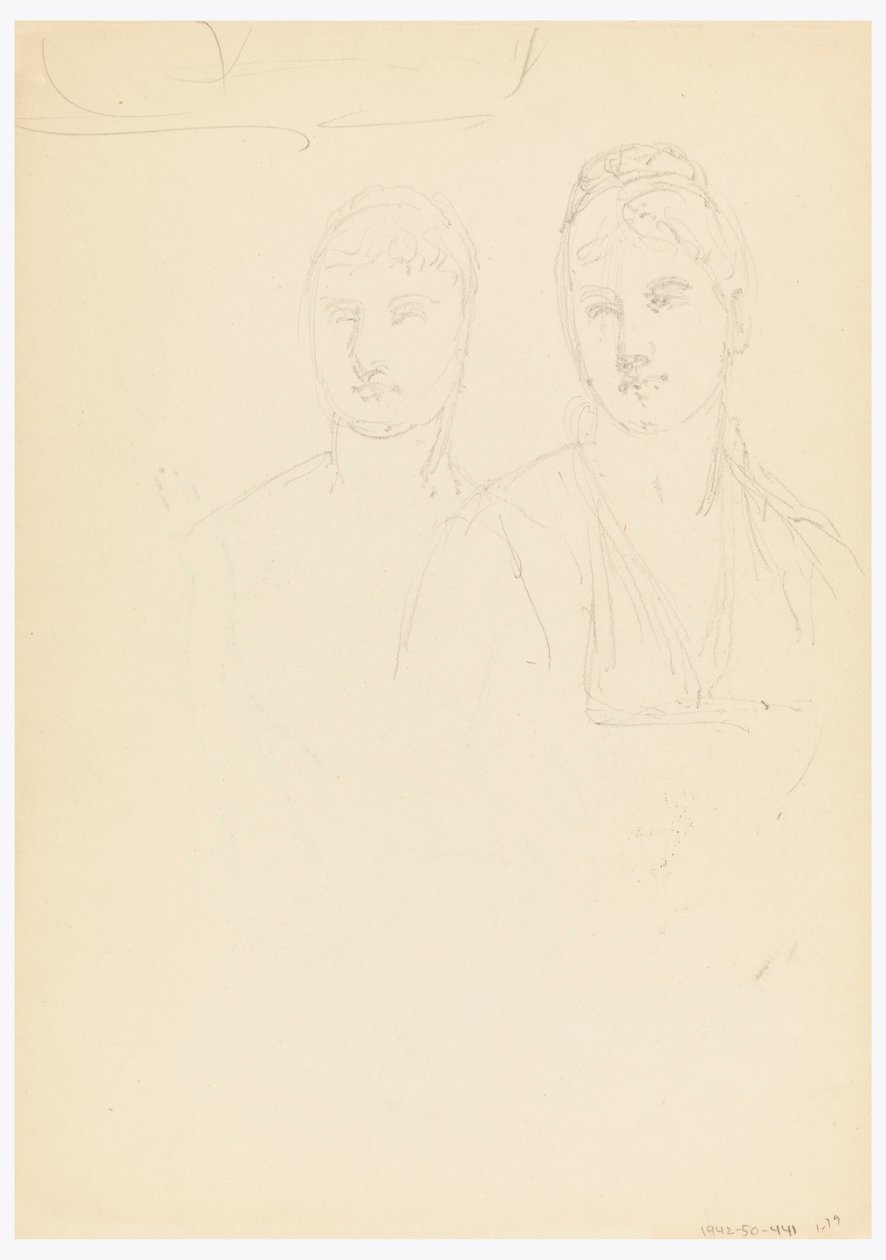 Tegning, Skitse til et portræt af Bella Worsham, 1878 af Daniel Huntington