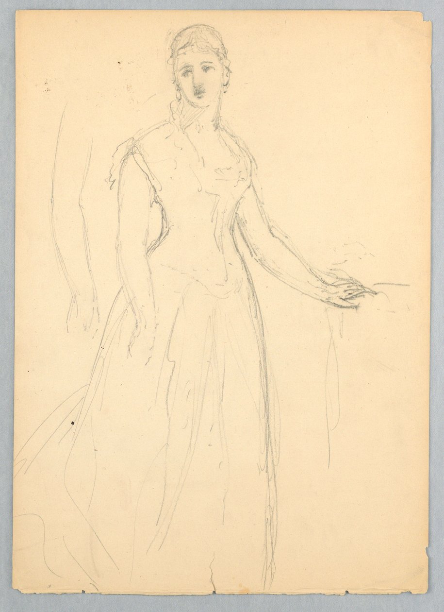 Tegning, Skitse til et portræt af Bella Worsham, 1878 af Daniel Huntington