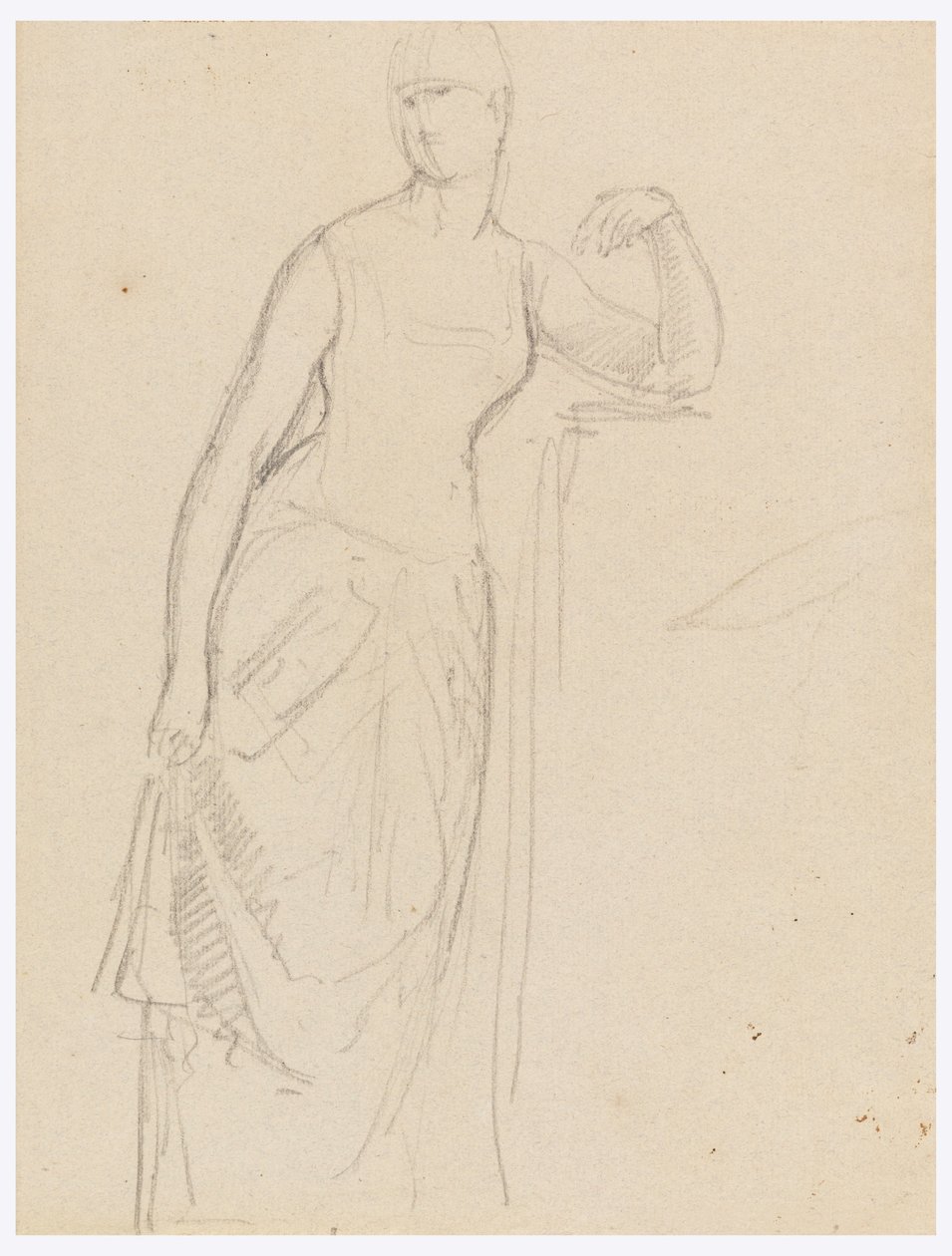Tegning, Skitse til et portræt af fru Bella Worsham, 1878 af Daniel Huntington
