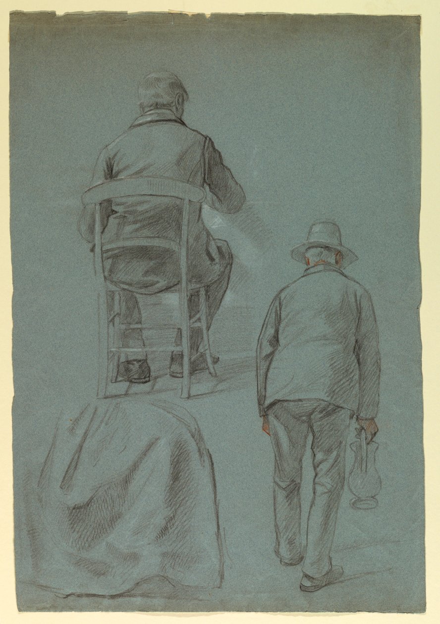 Tegning, nederdelsdraperi til fru Sheppard Gandy, 1859 af Daniel Huntington