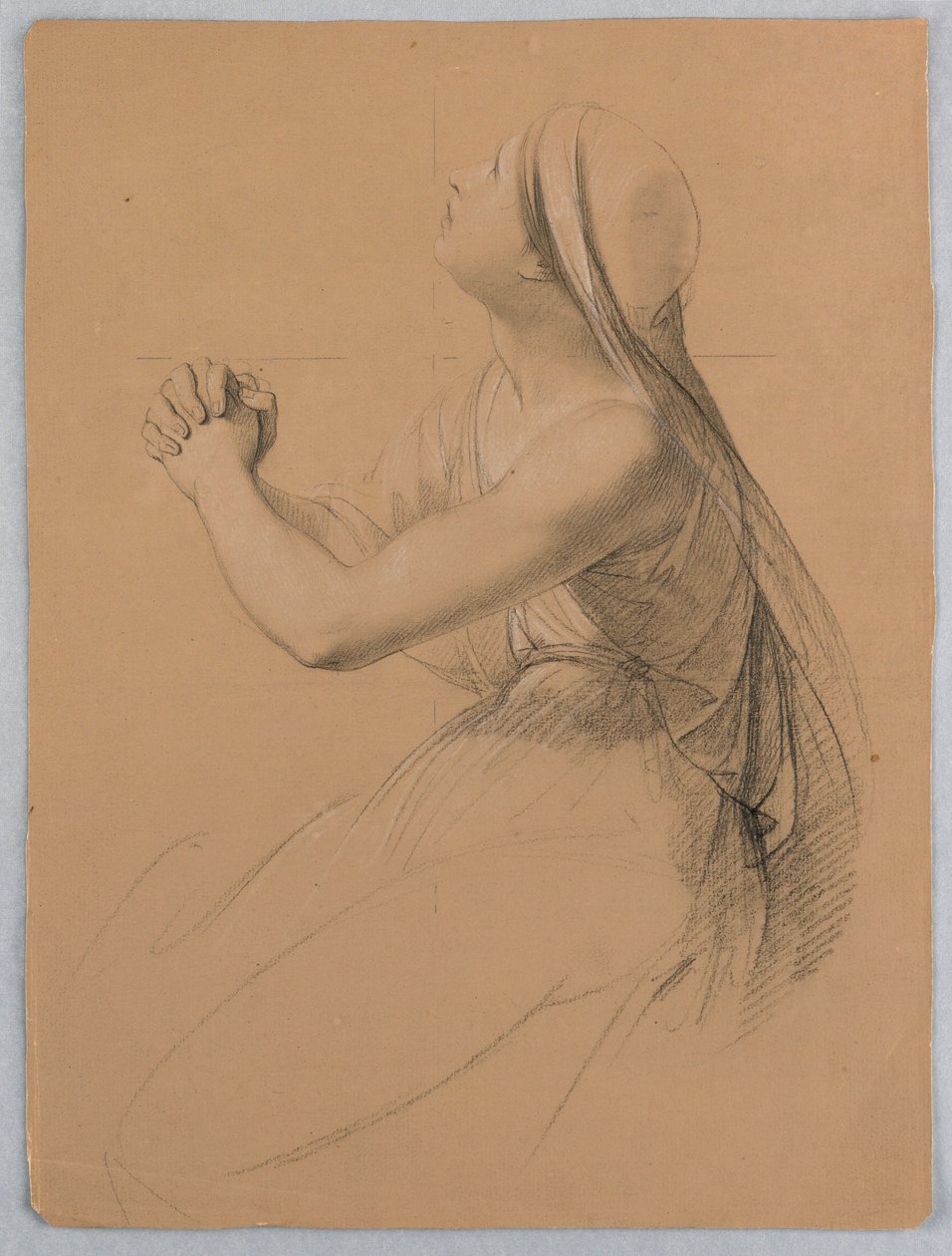 Tegning, studie til "Communion of t", 1844 af Daniel Huntington