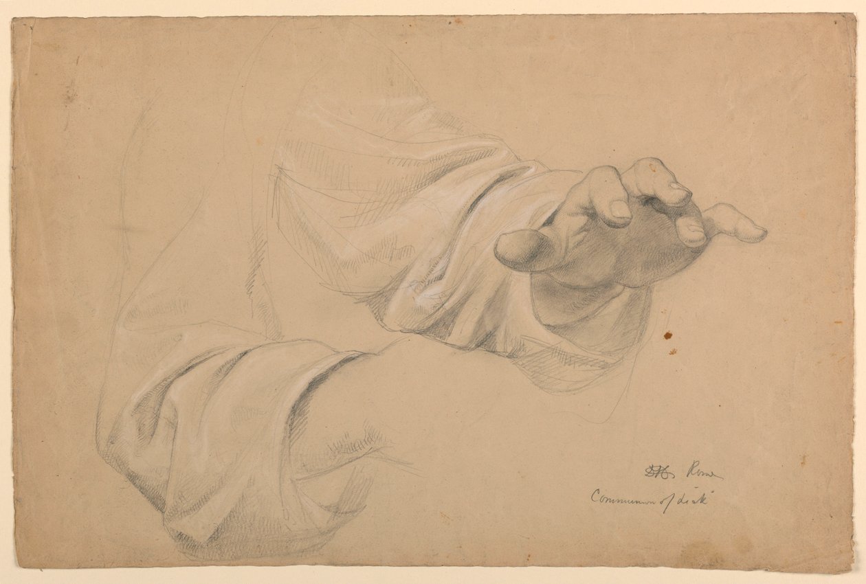 Tegning, studie til "Communion of t", 1844 af Daniel Huntington