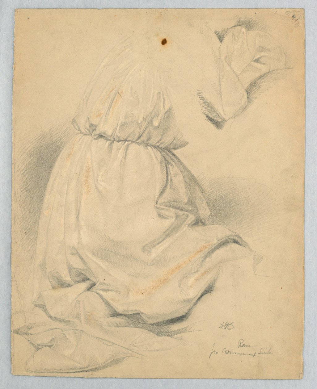 Tegning, studie til "Communion of t", 1846 af Daniel Huntington