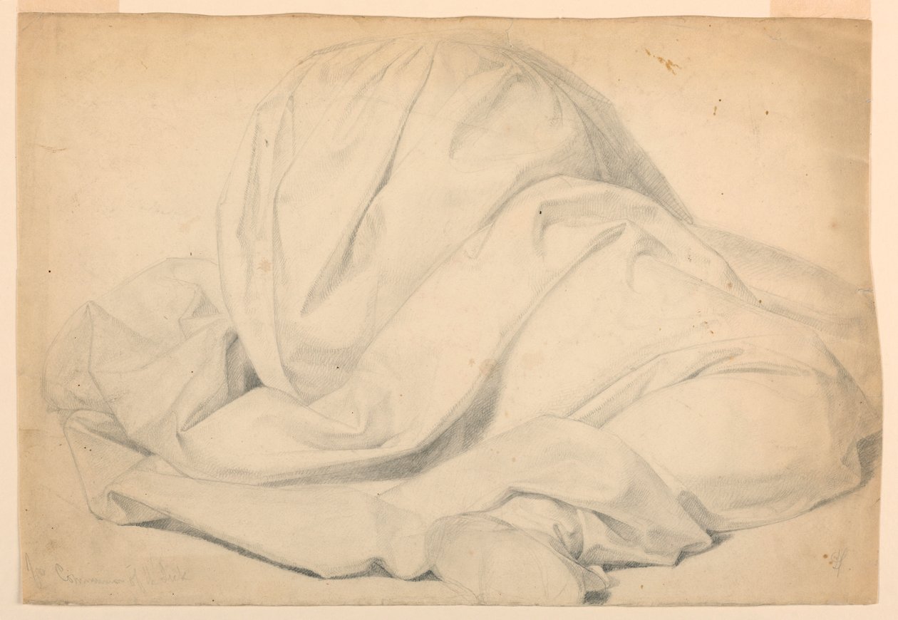 Tegning, studie til "De syges kommunion", 1844-45 af Daniel Huntington