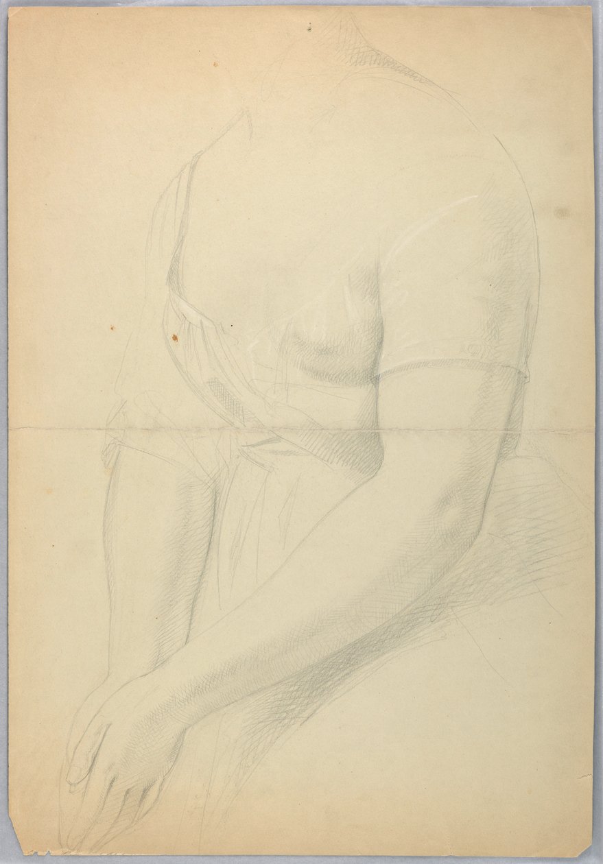 Tegning, studie til duplikat af "C", 1850 af Daniel Huntington