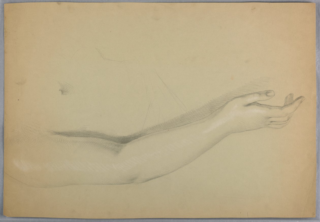 Tegning, studie til duplikat af "C", 1850 af Daniel Huntington