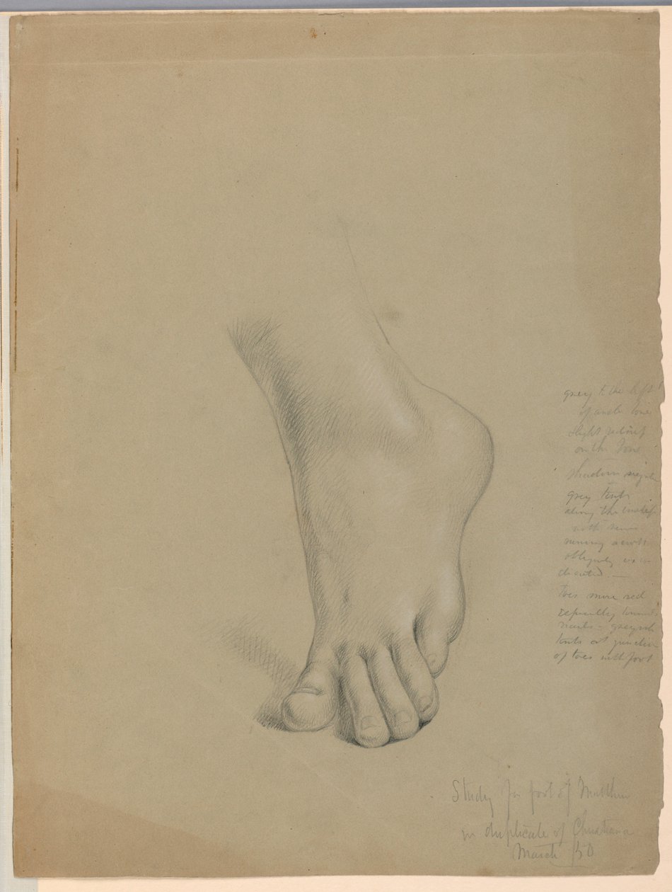 Tegning, studie til duplikat af "Christiana", marts 1850 af Daniel Huntington