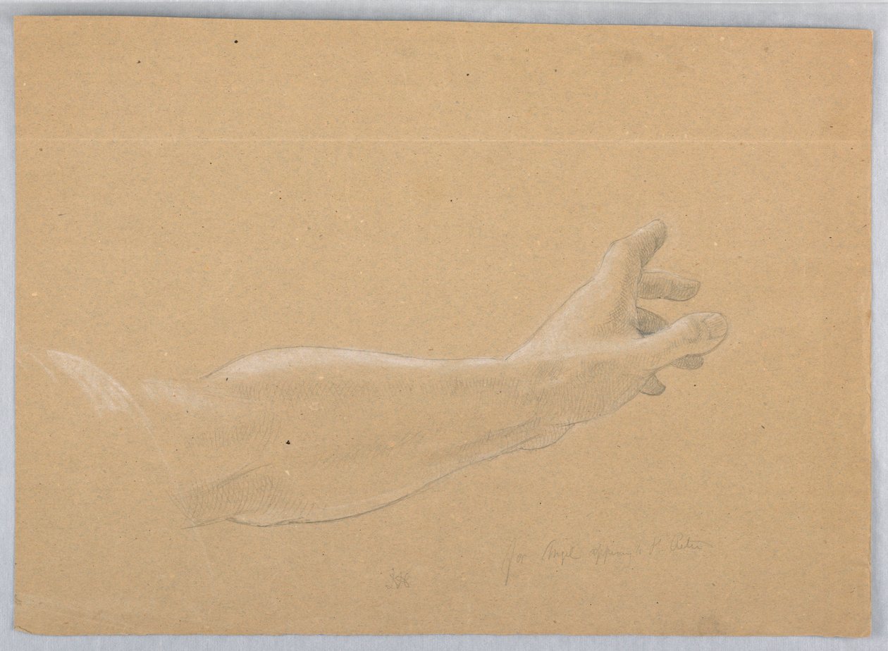 Tegning, studie til "Early Christia", 1839-40 af Daniel Huntington