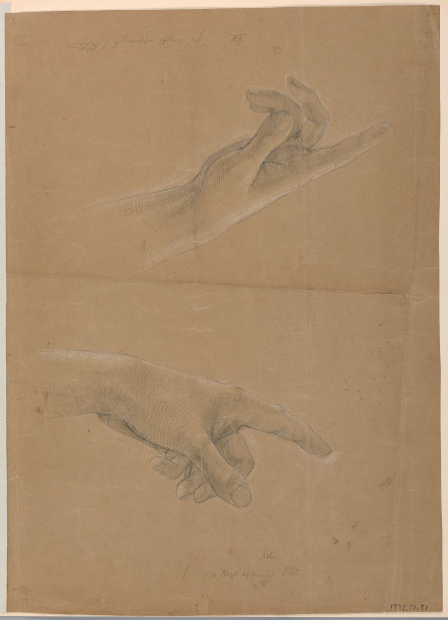 Tegning, studie til "Early Christia", 1839-40 af Daniel Huntington