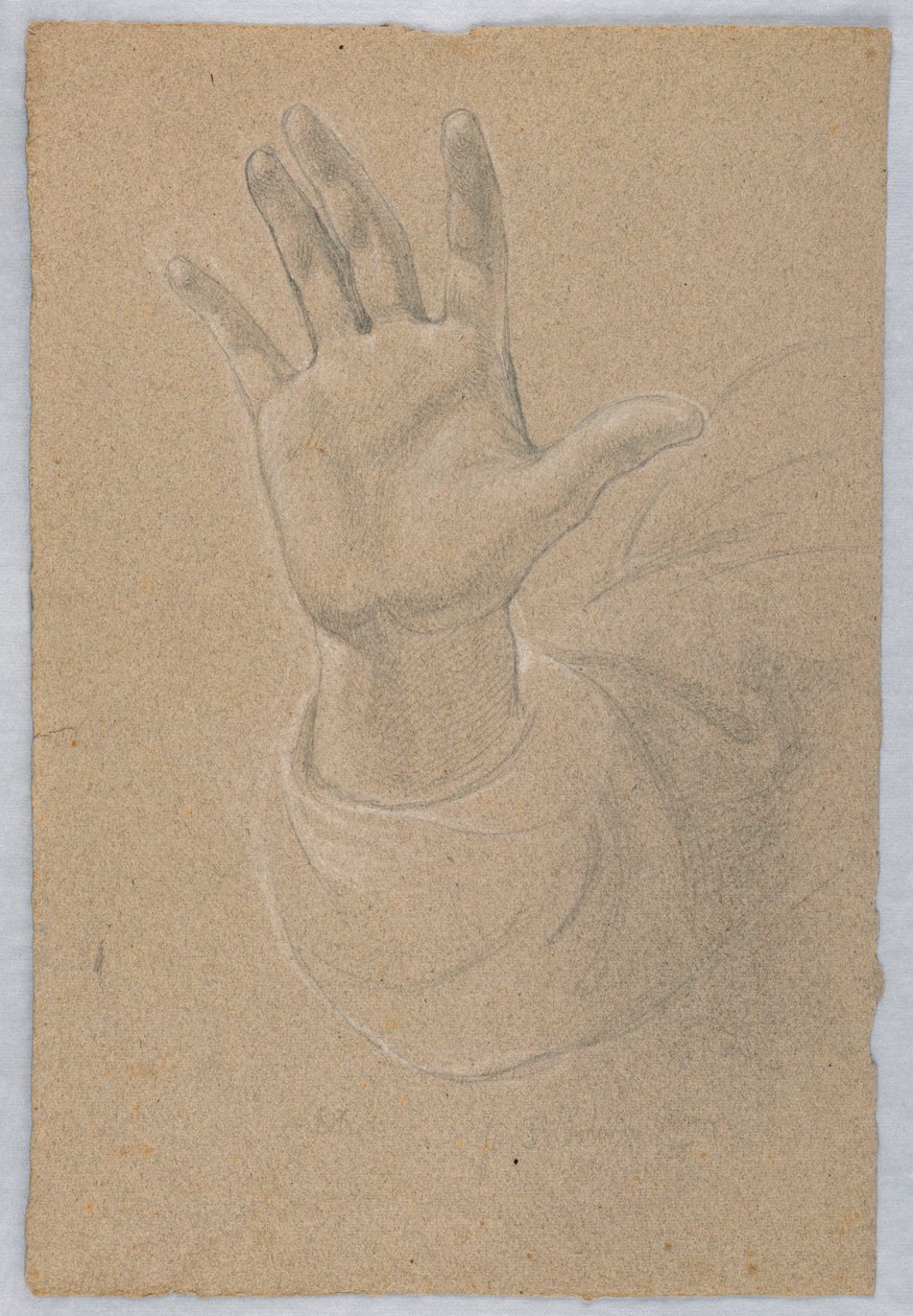 Tegning, studie til "Early Christia", 1839-40 af Daniel Huntington