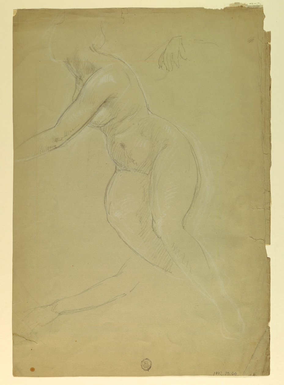 Tegning, studie til "Justice and Pe", 1886 af Daniel Huntington