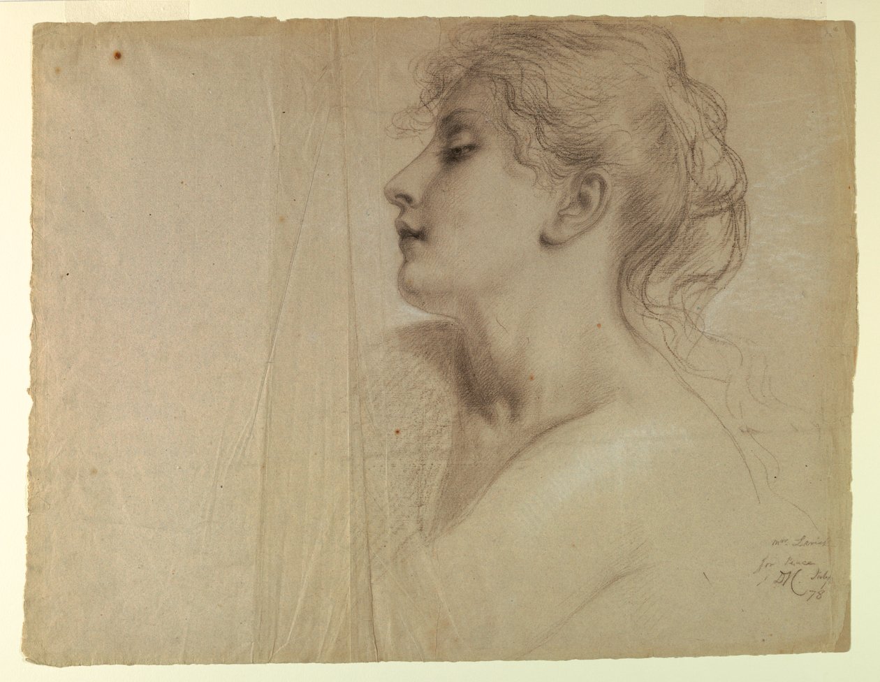 Tegning, studie til "Justice and Pe", 7. juli 1878 af Daniel Huntington