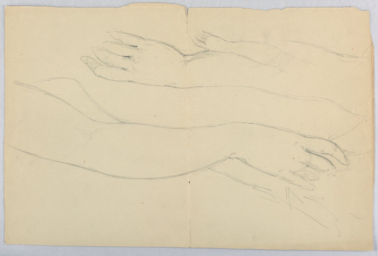 Tegning, studie til "Martha Washing", 20. december 1878 af Daniel Huntington