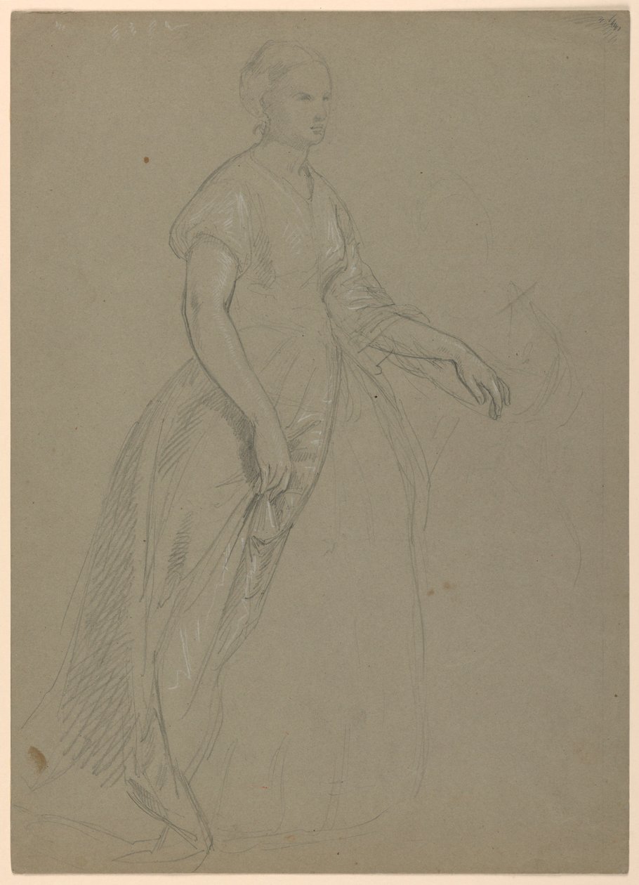 Tegning, studie til "Martha Washington Reception", 1860 af Daniel Huntington