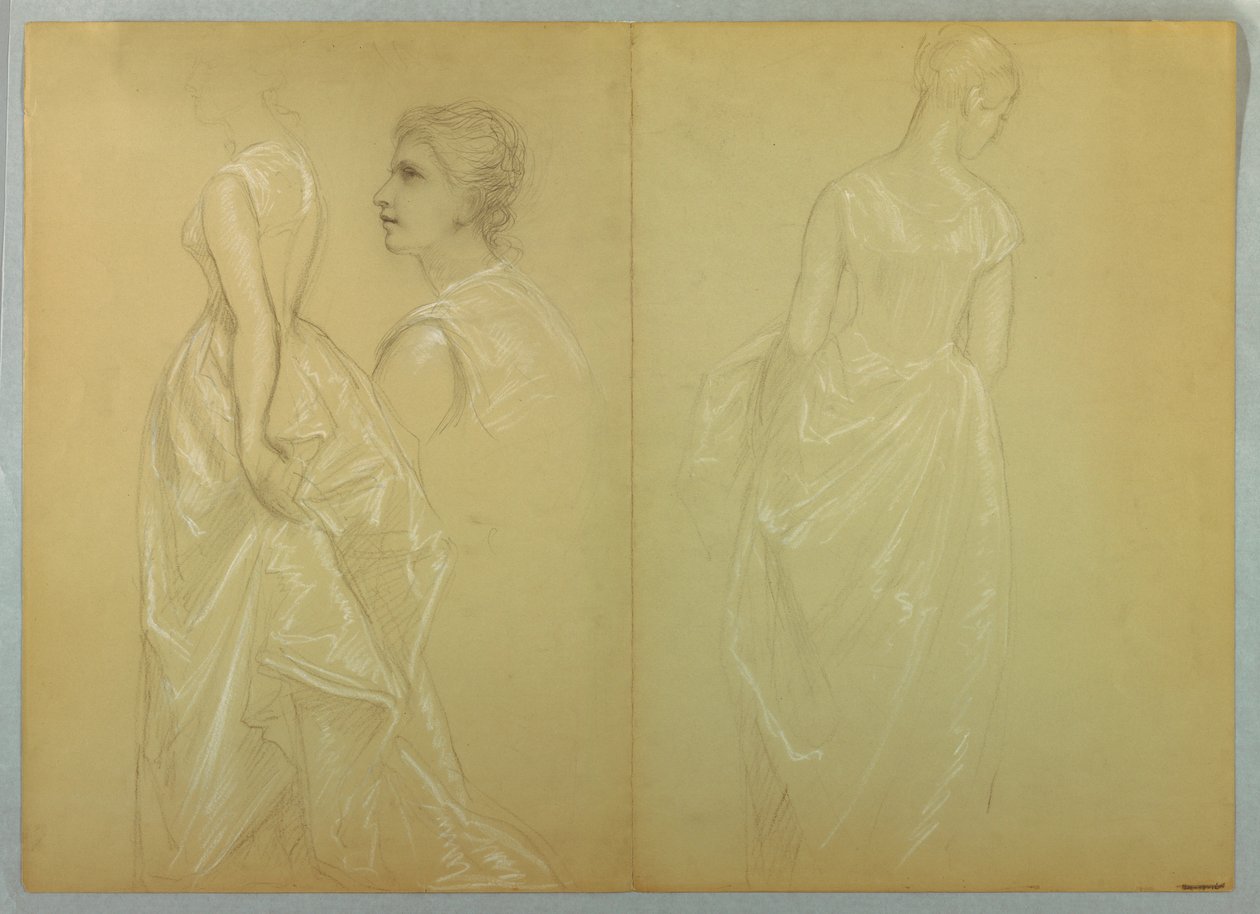 Tegning, studie til "Mrs. Washingto", 1878-86 og 1860 af Daniel Huntington